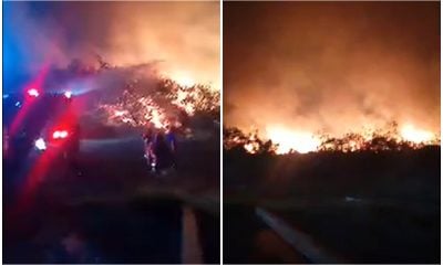 Incendio de grandes proporciones amenaza a la central eléctrica de Moa