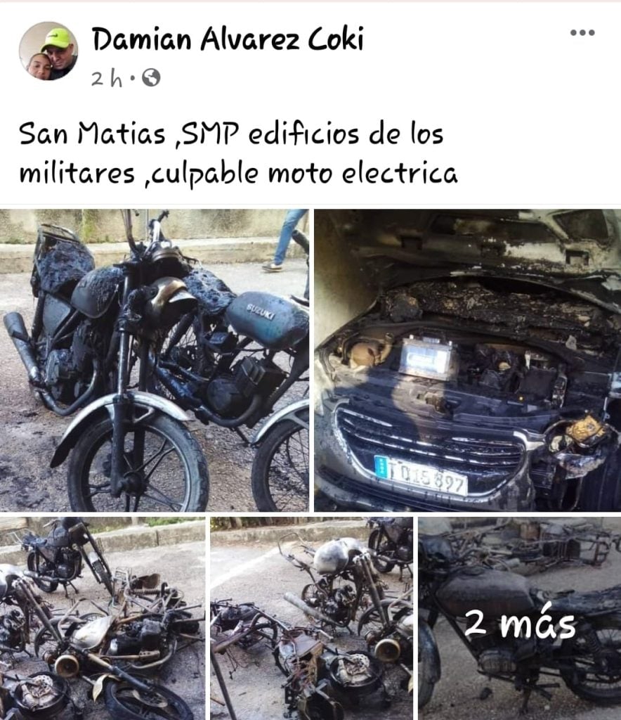 Motos de militares -Captura de pantalla-Damian Alvarez -Facebook