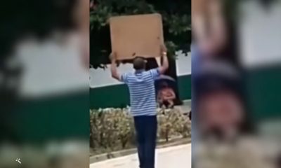 Protesta pacífica de un padre cubano ¡Mi hijo tiene hambre, no puedo más!