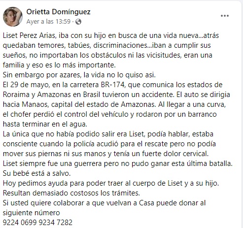 Piden ayuda económica para repatriar el cuerpo de una cubana fallecida en Brasil3