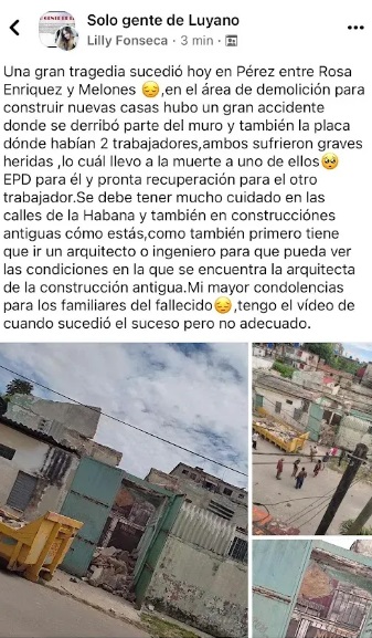 Tragedia en La Habana otro derrumbe cobra la vida de un constructor en el barrio de Luyanó2