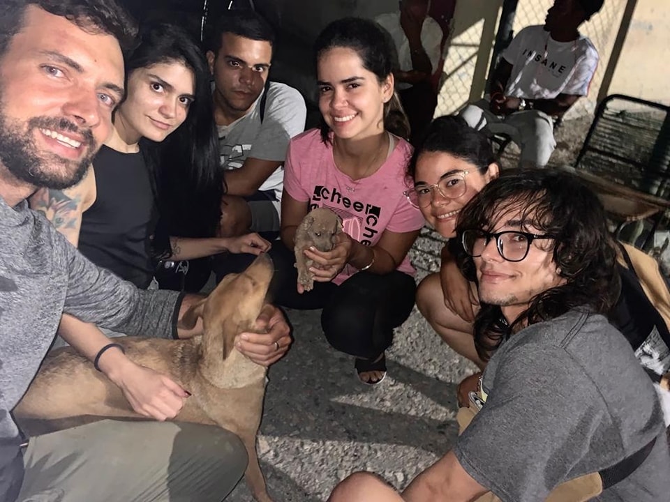 Voluntarios de BAC-Habana y bomberos rescatan a una perrita y su cachorro