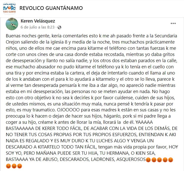 Adolescentes asaltan a una cubana mientras salía de una iglesia en Guantánamo