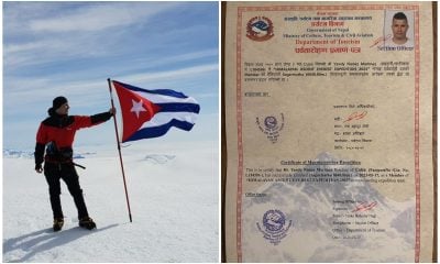 Cubano Yandy Núñez recibe certificado oficial por alcanzar la cima del monte Everest