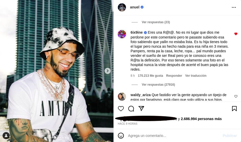 Tekashi le responde a Anuel AA