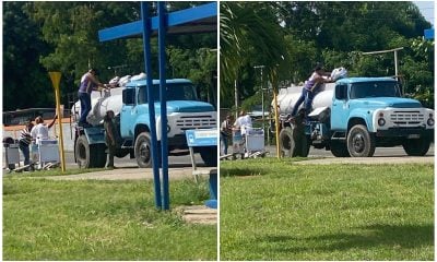 Utilizan pipa de agua en Cuba para mover el equipaje de viajeros ante la crisis de combustible