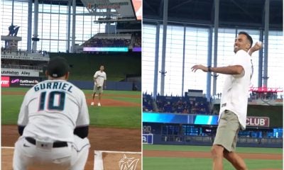 Yuli Gurriel recibe en los Marlins de Miami a Sergio Busquets que llega para acompañar a Messi