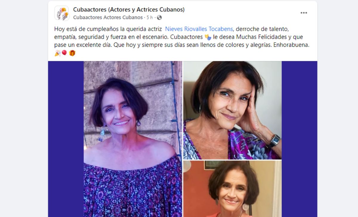 Actriz y bailarina cubana Nieves Riovalles cumpleaños