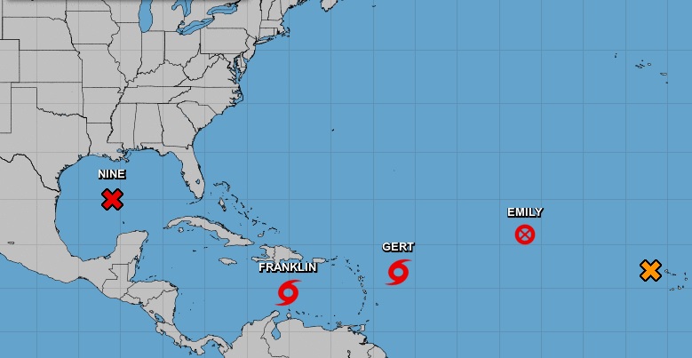 Aparecen tres tormentas tropicales en el océano Atlántico