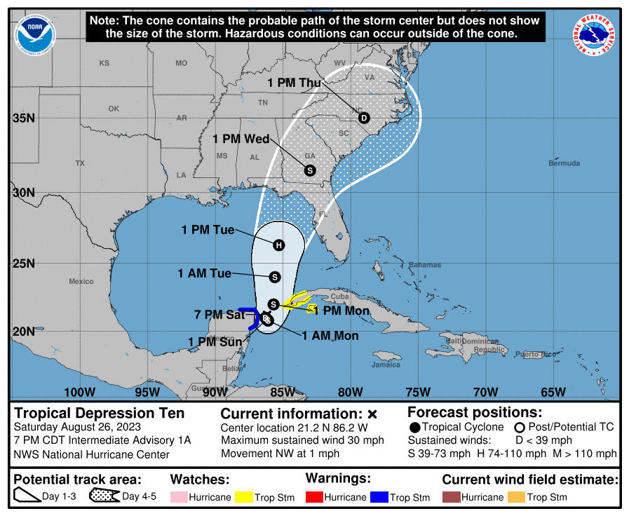 Emiten aviso de Ciclón Tropical ante intensas lluvias en el occidente cubano