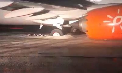 Incidente el aeropuerto de Holguín avión de Sunwing Airlines se sale de la pista al despegar hacia Montreal