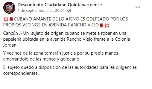 Cubano involucrado en presunto robo es agredido por vecinos en Cancún 3