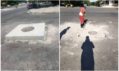 La “rotonda cuadrada” en La Habana del Este se convierte en un bache peligroso