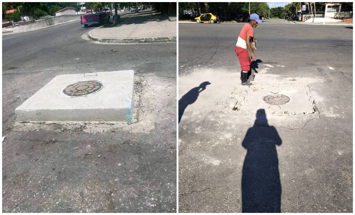 La “rotonda cuadrada” en La Habana del Este se convierte en un bache peligroso