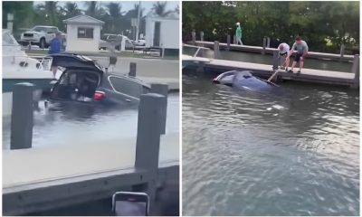 Vehículo se hunde en Pelican Harbor Marina cuando intentaba sacar un bote (1)