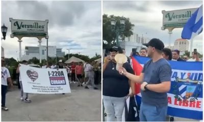 Caravana de cubanos con I-220A se manifiestan en Miami pidiendo regularización migratoria