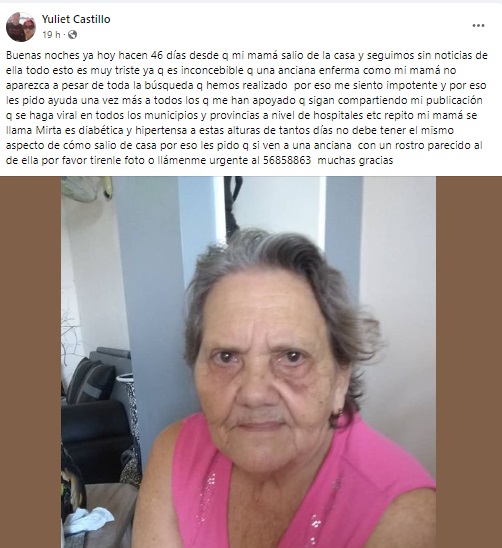 Anciana cubana cumple más de 40 días desaparecida en La Habana del Este 6