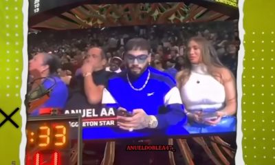 Anuel AA aparece en un partido de la NBA con su nueva novia