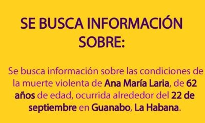 Solicitan información sobre la muerte de una cubana de 62 años en La Habana