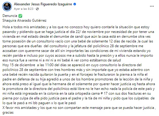 Agentes del régimen castrista lesionan a una bebé en medio de un desalojo 3