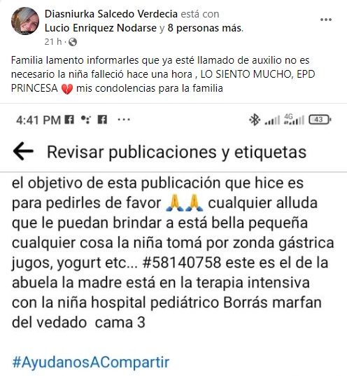 Bebé fallece en El Vedado tras desesperado llamado de ayuda en redes sociales