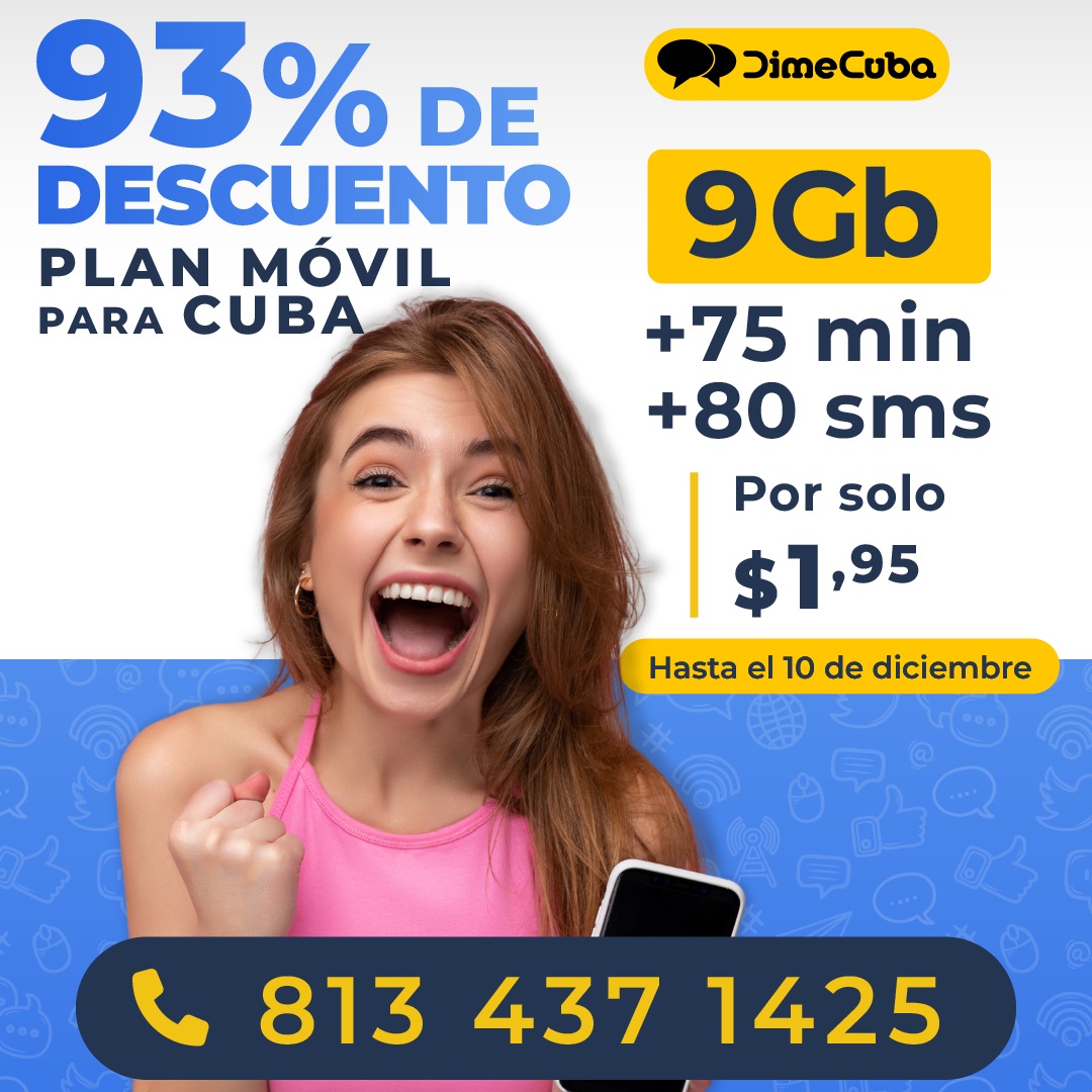Promoción para hoy aprovecha un plan móvil de 1.95 dólares para llamadas a Cuba