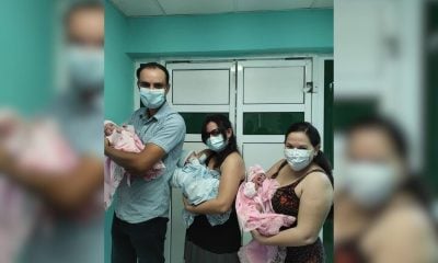 Trillizos cubanos de Ciego de Ávila dejan el hospital tras cumplir dos meses de vida