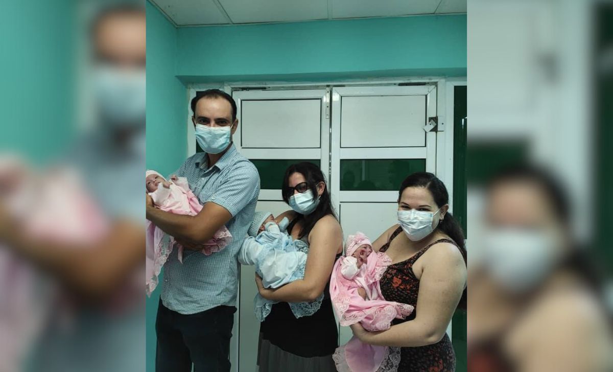Trillizos cubanos de Ciego de Ávila dejan el hospital tras cumplir dos meses de vida
