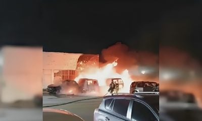 Accidente en Hialeah termina con vehículos incendiados y dos personas lesionadas (1)