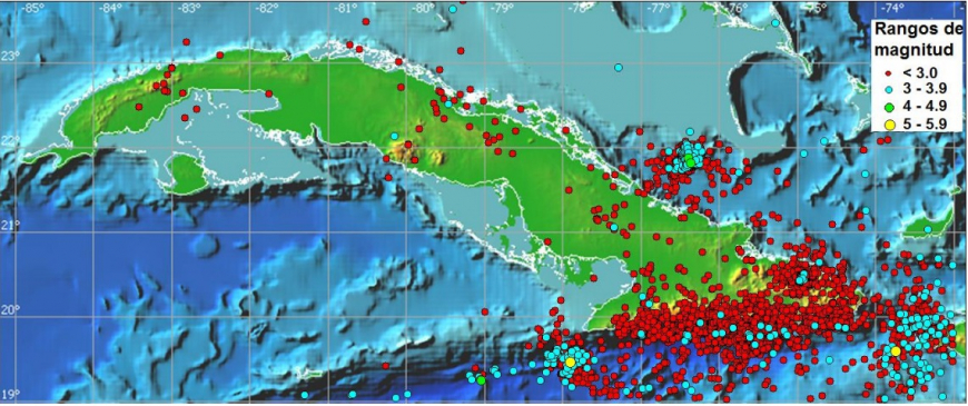 El territorio cubano registró un total de 7.475 sismos durante el 2023