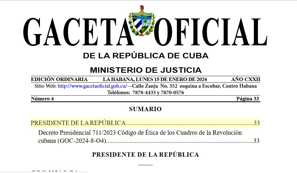 Gaceta Oficial publica nuevo Código de Ética para que los dirigentes