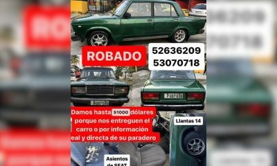 Recompensa de 1.000 dólares por información de Lada robado en Nuevo Vedado