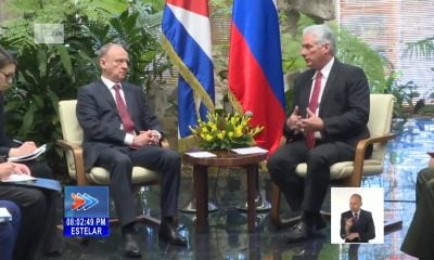 Díaz-Canel recibió a Pátrushev y enfatizó en la importancia de su visita como un paso adelante en la consolidación de la relación entre Cuba y Rusia. (Captura de pantalla © Canal Caribe - YouTube)