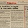 Una lección amarga para irresponsables