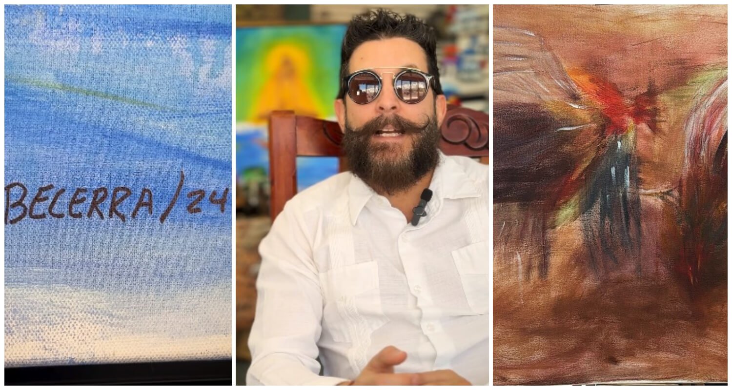 El actor cubano Ricardo Becerra estrena nueva faceta como pintor. (Captura de pantalla © Sentircubano-Instagram/ Ricardo Becerra- Facebook)