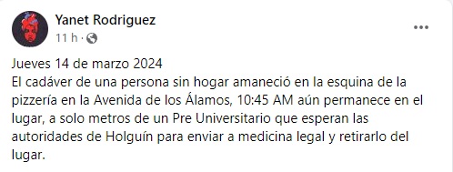 Hombre sin hogar aparece sin vida en concurrida avenida de Holguín 7