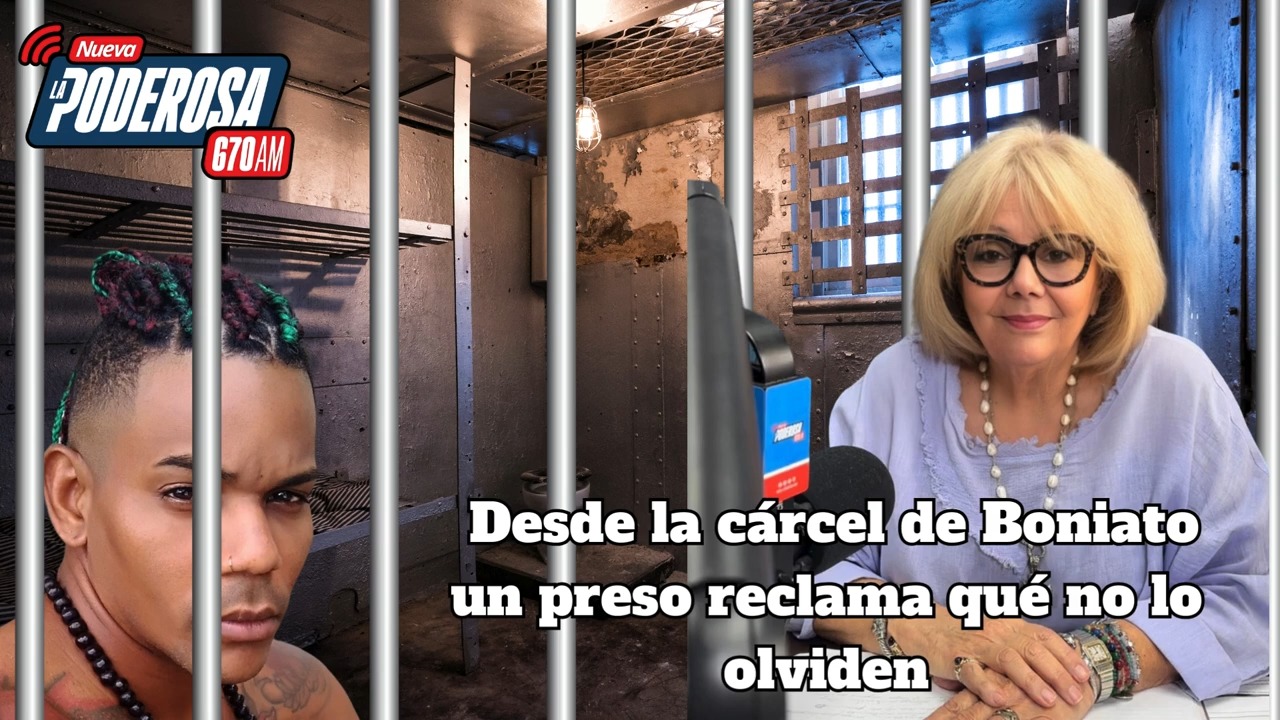 Ninoska Pérez conversa con el preso político Ibrahim Domínguez, recluido en la cárcel de Boniato
