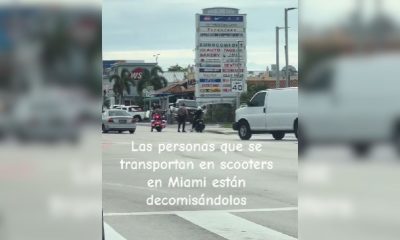 Policías decomisan scooters en las calles de la ciudad de Miami