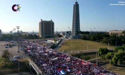 La Plaza de la Revolución es varias veces más grande que la Tribuna Antimperialista. (Captura de pantalla © Canal Caribe - YouTube)