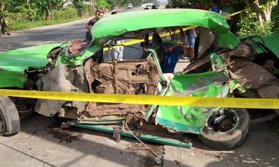 Almendrón destrozado tras recibir el impacto de una cisterna en La Lisa