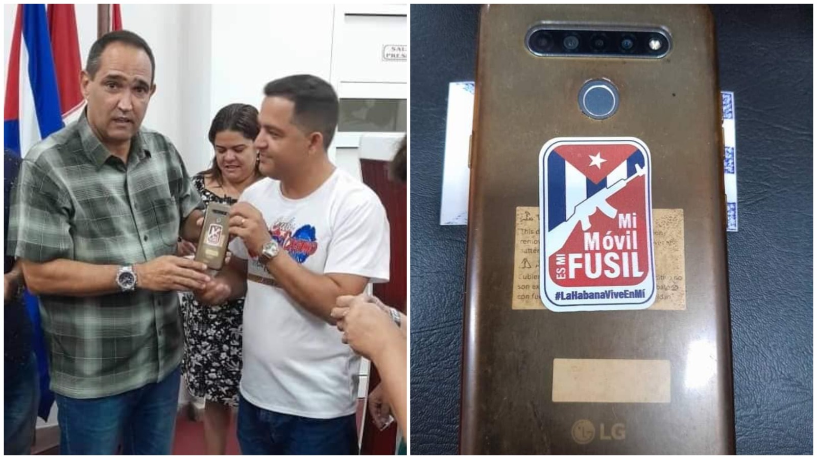 CDR entregan pegatina “Mi móvil es mi fusil” a quienes difunden la propaganda oficialista en redes