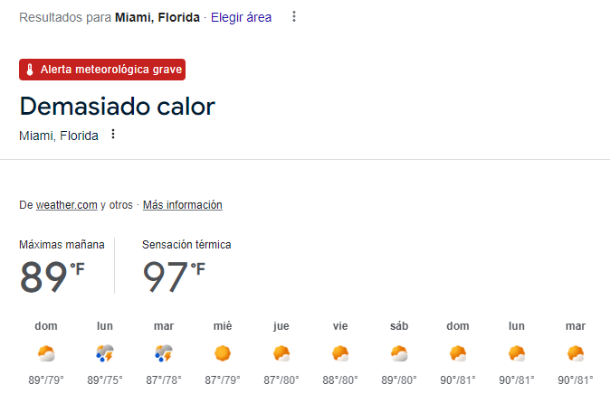 Calor en Miami
