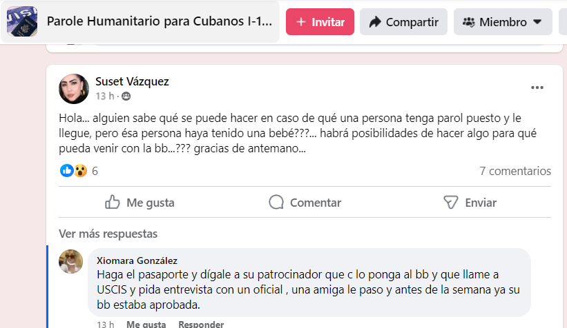 Dilema con parole humanitario Cubana da a luz a un bebé que no estaba en la aplicación
