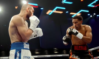Osley Iglesias nocea Evgeny Shvedenko a los 248 minutos del primer round