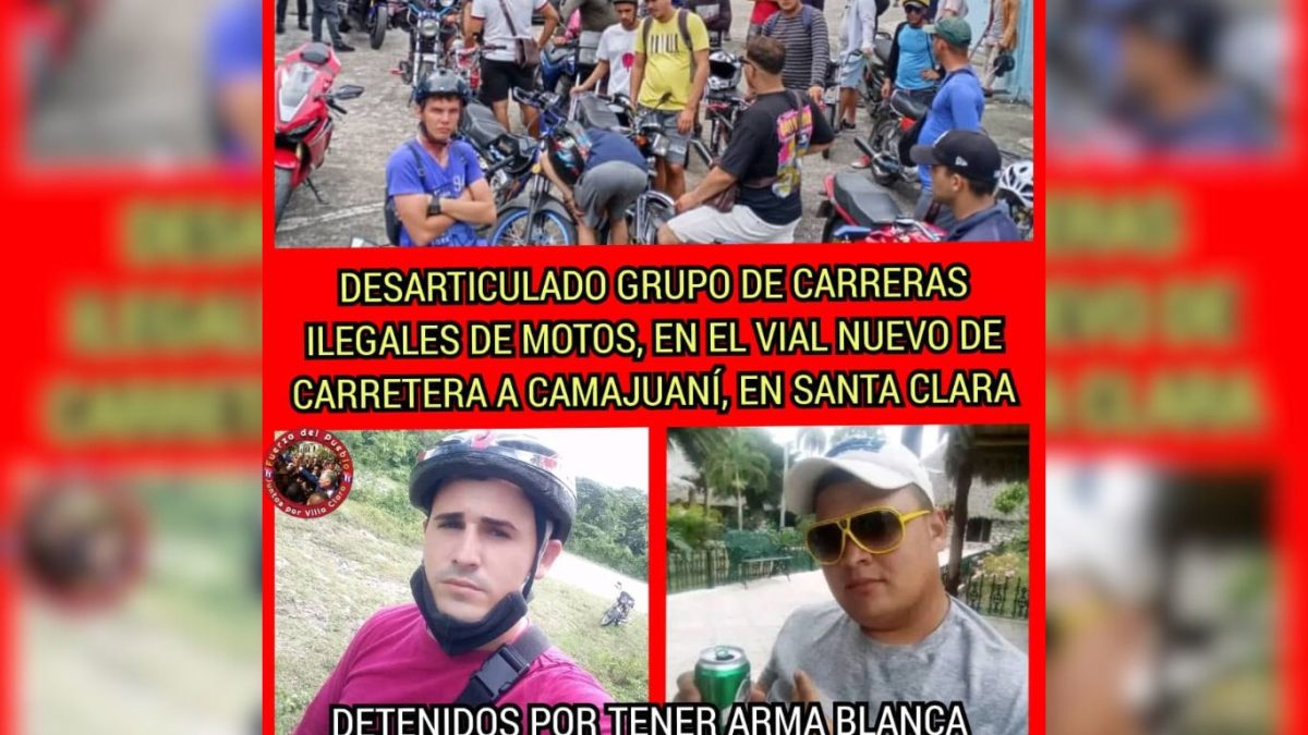 Policía cubana desarticula ilegal carrera de motos en Santa Clara