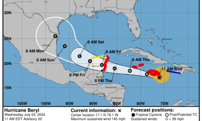 Huracán Berly en el punto más próximo al oriente de Cuba