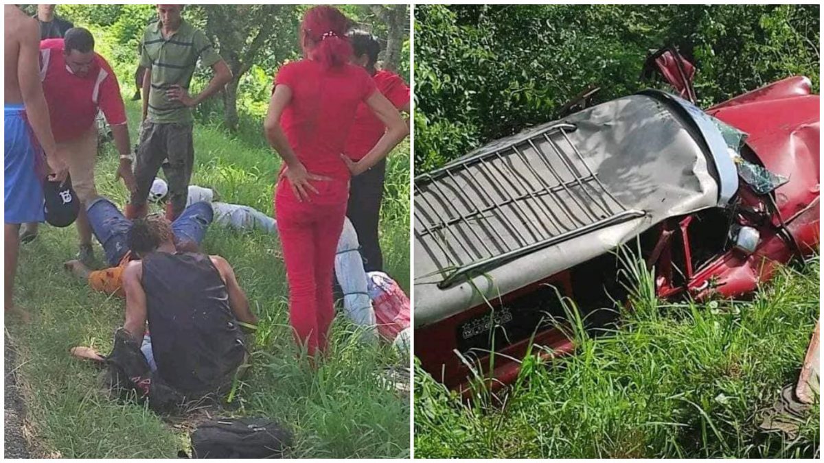 Vehículo para el transporte de pasajeros sufre grave accidente en Holguín (1)