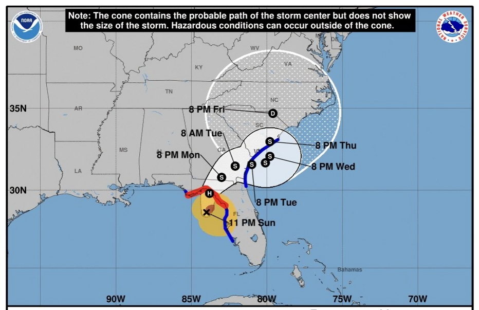Huracán Debby impacta el norte de Florida con vientos de 75 millas por hora