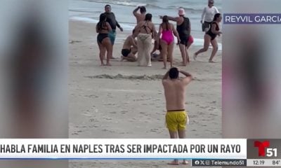 Familia cubana recibe el impacto de un rayo en una playa de Naples