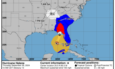Helene se convierte en huracán categoría 2 declaran emergencia en 5 estados